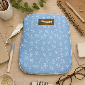 Porta agenda/tablet # flores celeste