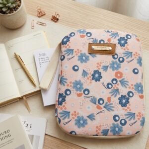 Porta agenda/tablet # flores coral